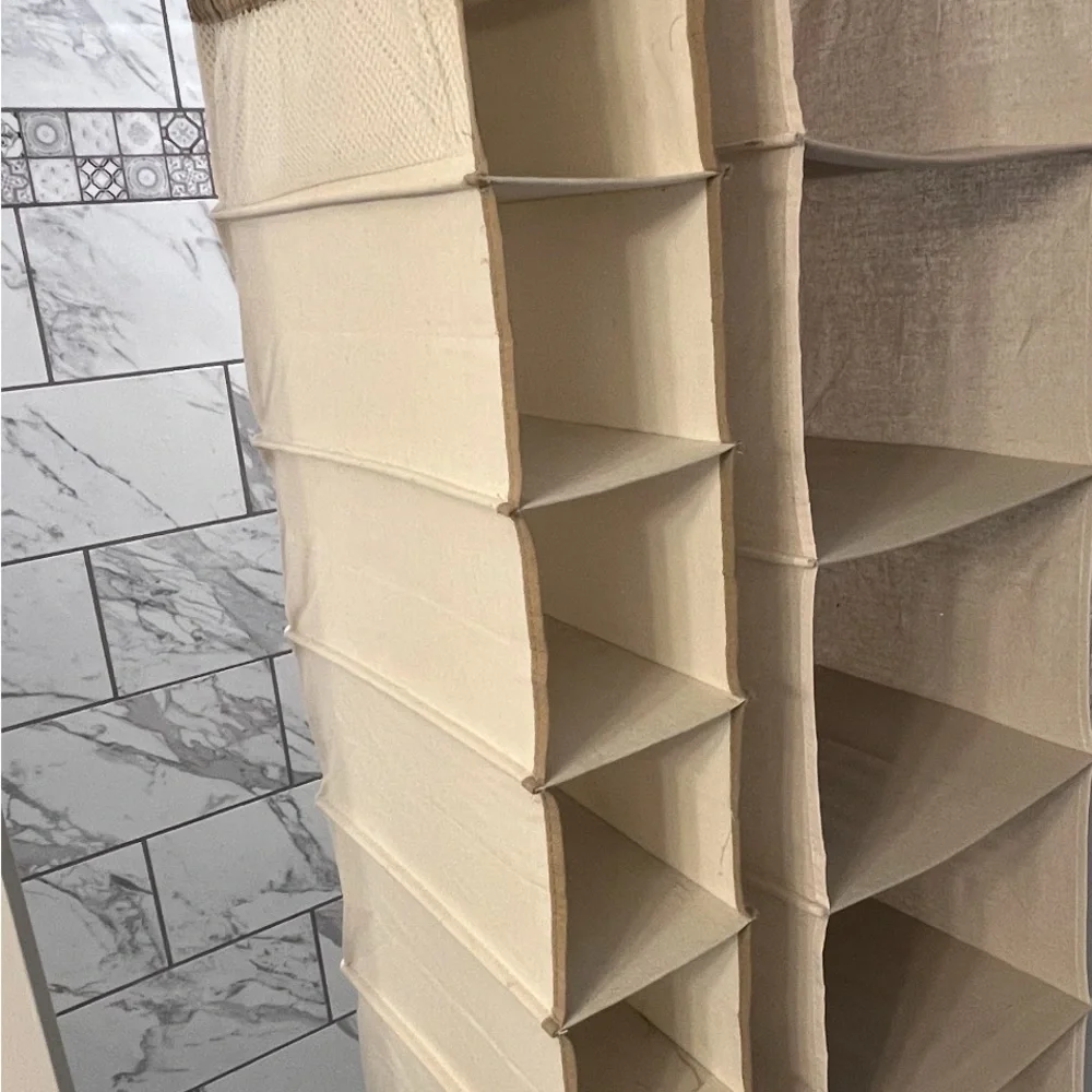 Squared Away Beige shelf Hanging Closet multiple shelves Storage Organizers
